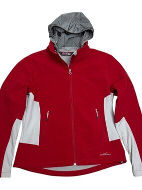 EDDIE BAUER Jacket 365 Light Shell Red Bomber Casual Ski Womens Large